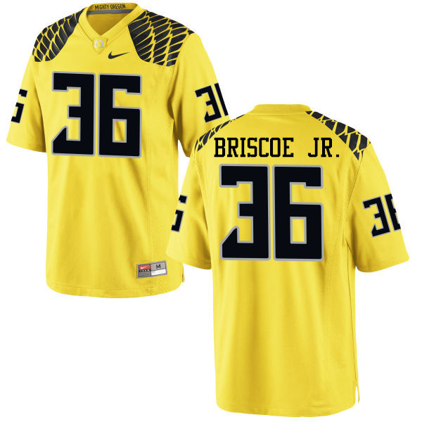 Men #36 Eric Briscoe Jr. Oregon Ducks College Football Jerseys-Yellow - Click Image to Close